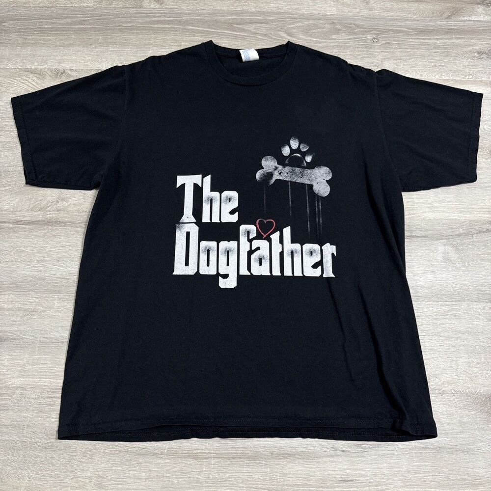 The Dogfather Shirt Men’s XL Black Dog Dad Pet Lover Godfather Parody